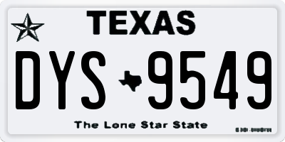 TX license plate DYS9549