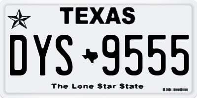 TX license plate DYS9555