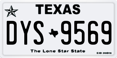 TX license plate DYS9569