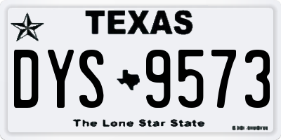 TX license plate DYS9573