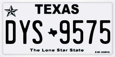 TX license plate DYS9575