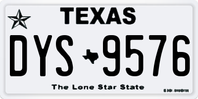 TX license plate DYS9576