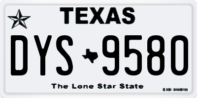TX license plate DYS9580