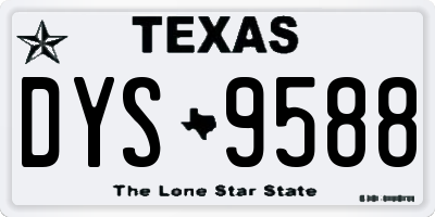TX license plate DYS9588