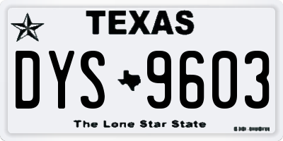 TX license plate DYS9603