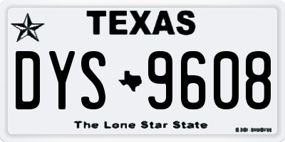 TX license plate DYS9608