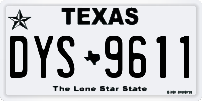TX license plate DYS9611