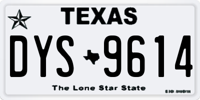 TX license plate DYS9614