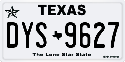 TX license plate DYS9627