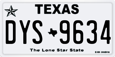 TX license plate DYS9634