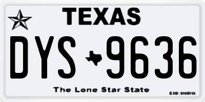 TX license plate DYS9636