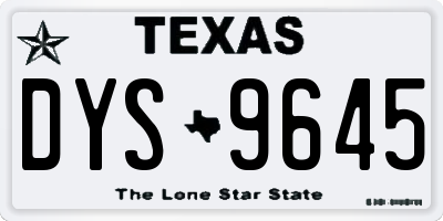 TX license plate DYS9645