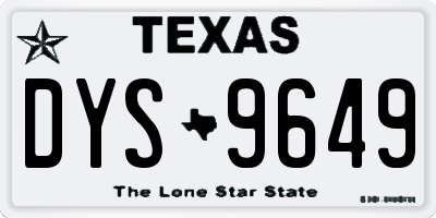 TX license plate DYS9649