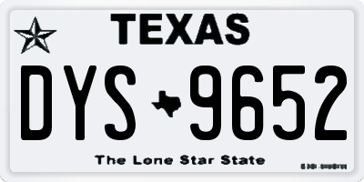 TX license plate DYS9652
