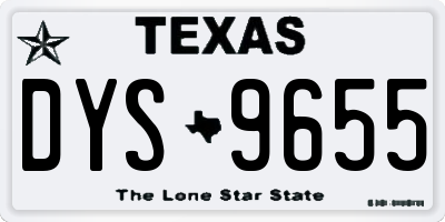 TX license plate DYS9655