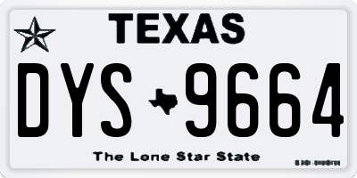 TX license plate DYS9664