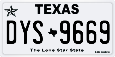 TX license plate DYS9669