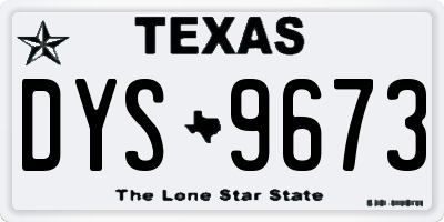 TX license plate DYS9673