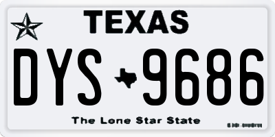 TX license plate DYS9686