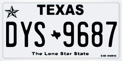 TX license plate DYS9687