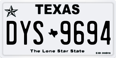 TX license plate DYS9694