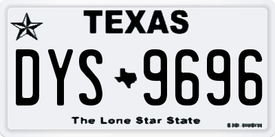 TX license plate DYS9696