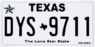 TX license plate DYS9711