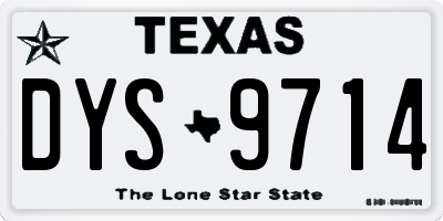 TX license plate DYS9714