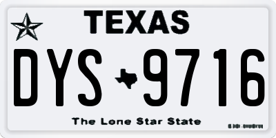 TX license plate DYS9716