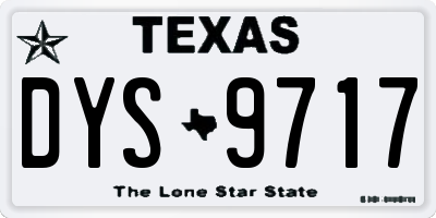TX license plate DYS9717