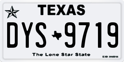 TX license plate DYS9719