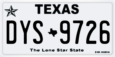 TX license plate DYS9726