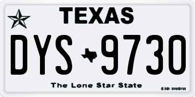 TX license plate DYS9730