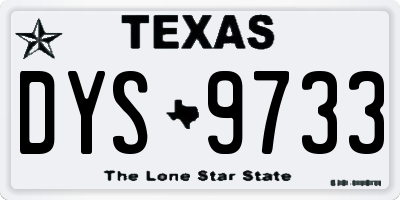 TX license plate DYS9733