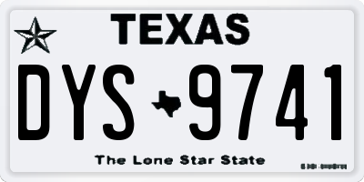 TX license plate DYS9741
