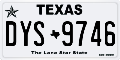 TX license plate DYS9746