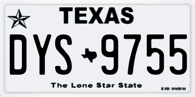 TX license plate DYS9755