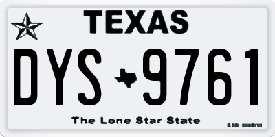 TX license plate DYS9761