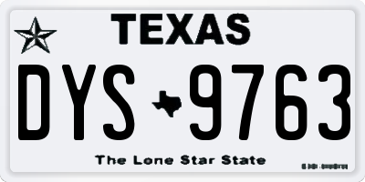 TX license plate DYS9763
