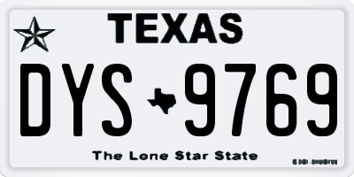 TX license plate DYS9769