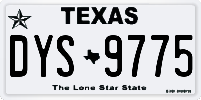 TX license plate DYS9775