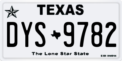 TX license plate DYS9782