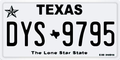 TX license plate DYS9795