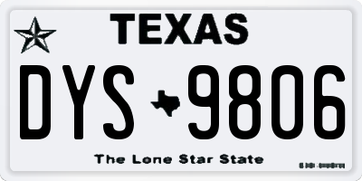 TX license plate DYS9806