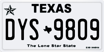 TX license plate DYS9809