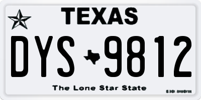 TX license plate DYS9812