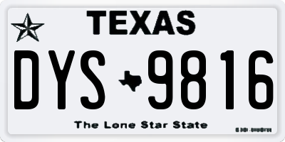 TX license plate DYS9816