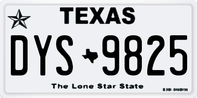 TX license plate DYS9825