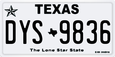 TX license plate DYS9836