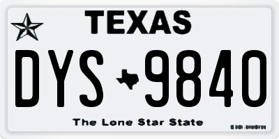 TX license plate DYS9840